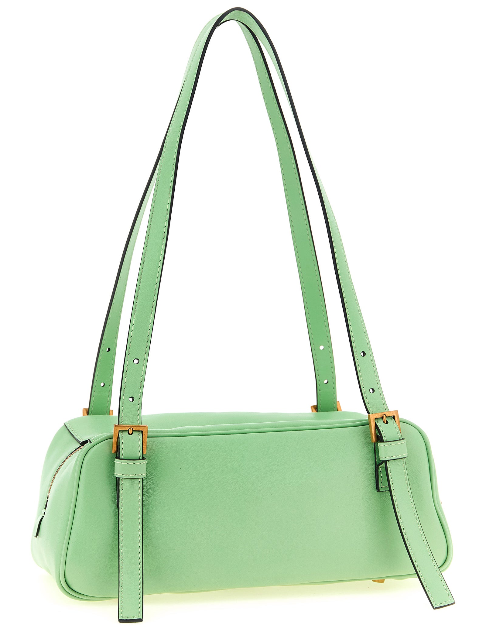 Versace Green Bicolor Lamb Leather Shoulder Bag