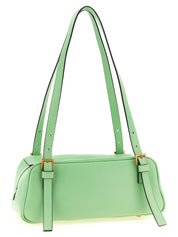 Versace Green Bicolor Lamb Leather Shoulder Bag
