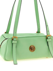 Versace Green Bicolor Lamb Leather Shoulder Bag