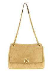 Tory Burch Beige Calfskin Shoulder Bag