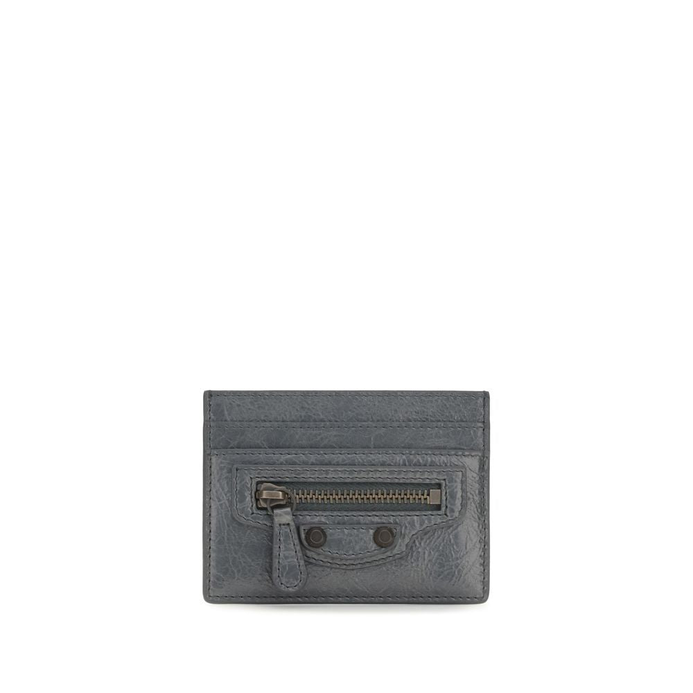 Balenciaga Gray Lamb Leather Card Holder