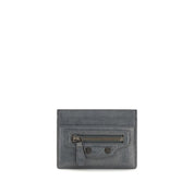 Balenciaga Gray Lamb Leather Card Holder