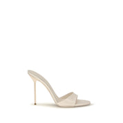 Paris Texas Beige Calf Leather Stiletto Heel Sandals
