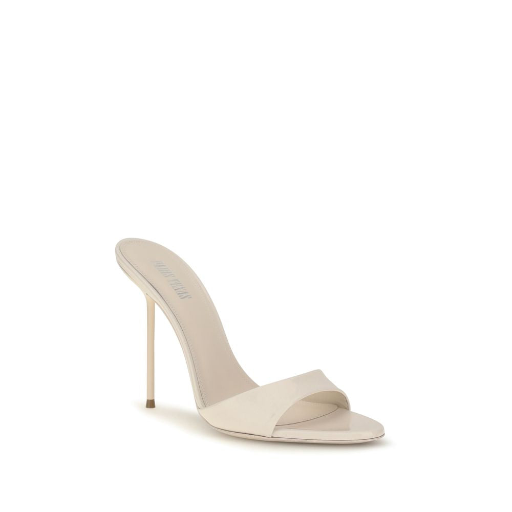 Paris Texas Beige Calf Leather Stiletto Heel Sandals