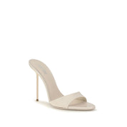 Paris Texas Beige Calf Leather Stiletto Heel Sandals