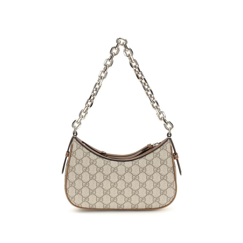 Gucci Beige Fabric GG Emblem Shoulder Bag