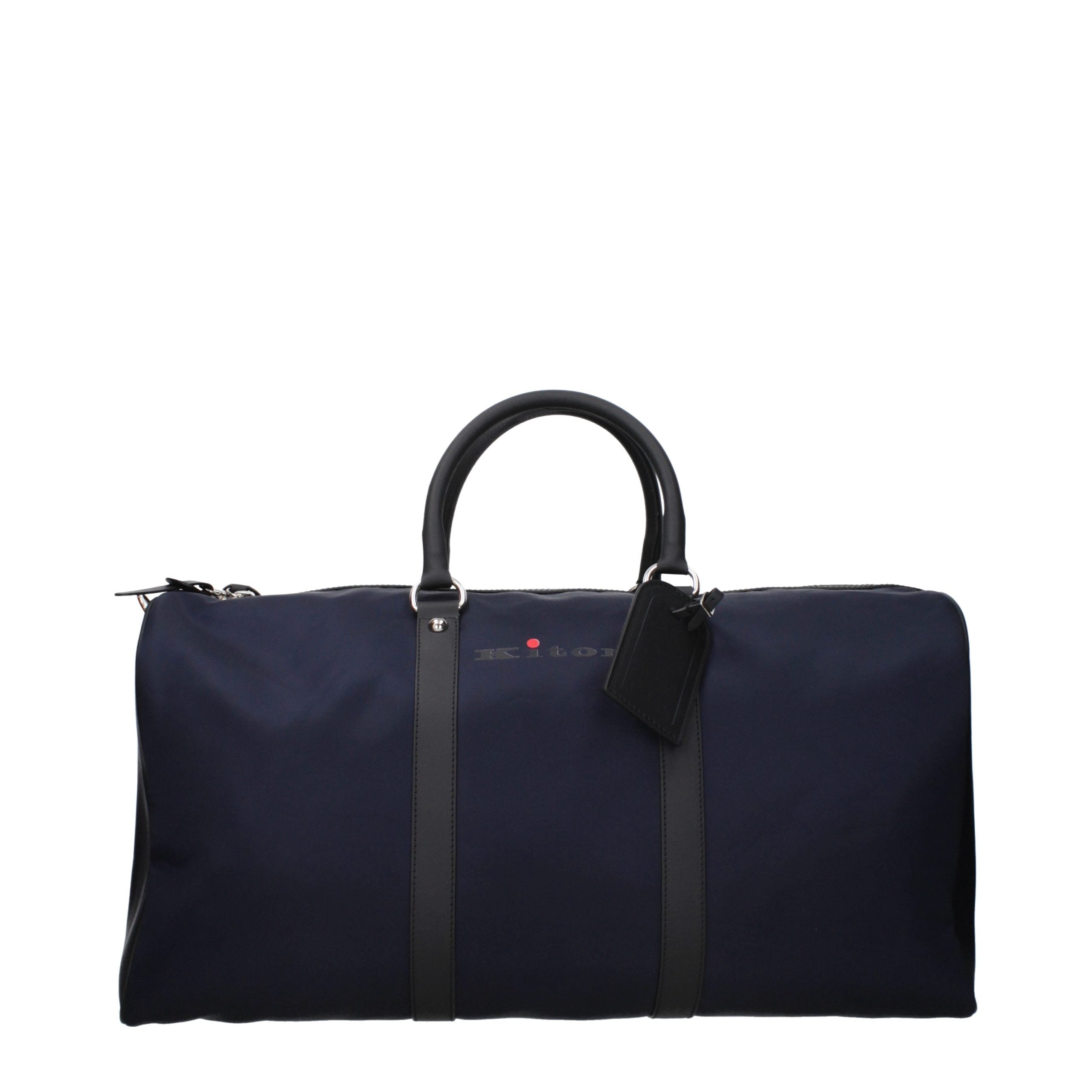 Kiton Blue Nylon Travel Bag