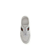 Gucci White Lambskin Low Top Sneakers