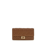 Fendi Brown Calf Leather Chain Wallet