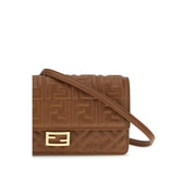 Fendi Brown Calf Leather Chain Wallet
