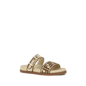 Fendi Brown Raffia Flat Sandals