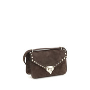 Valentino Garavani Brown Suede Shoulder Bag