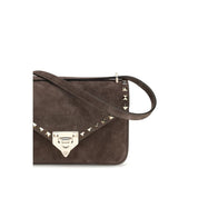 Valentino Garavani Brown Suede Shoulder Bag