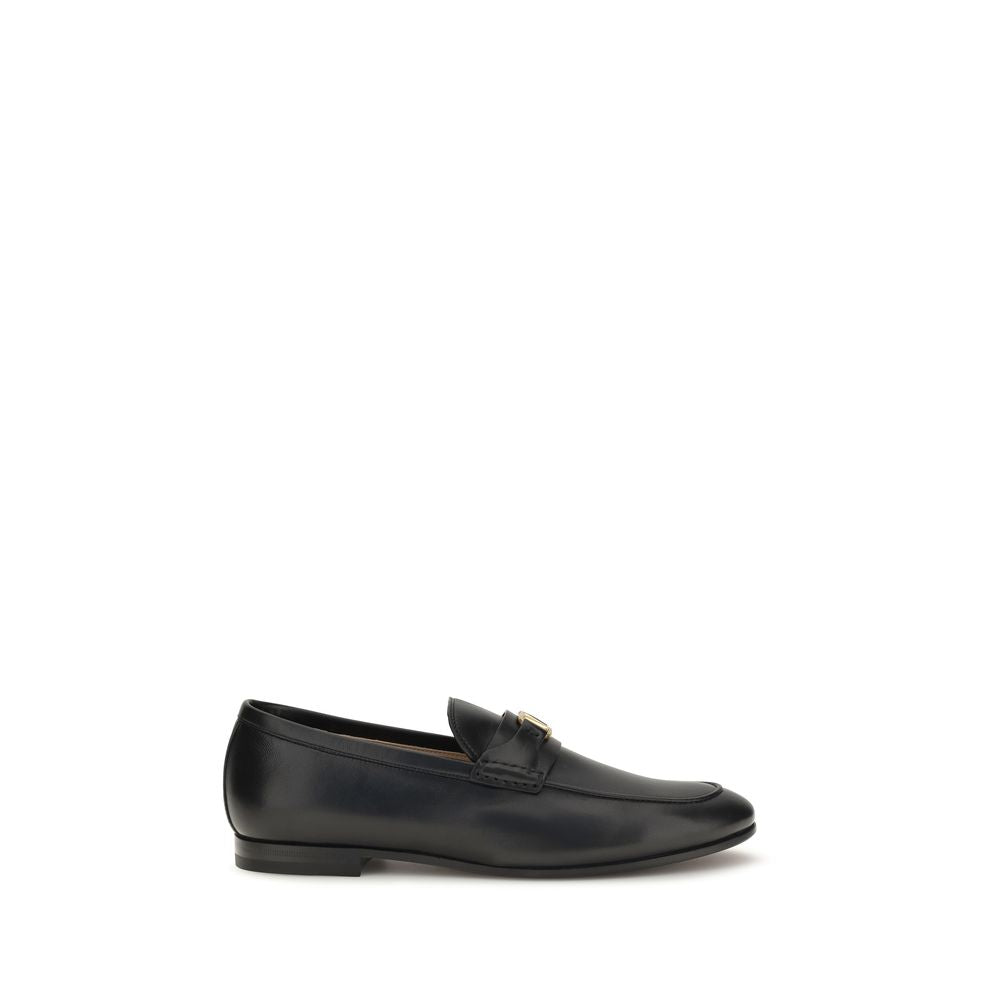 Valentino Garavani Black Napa Leather Slip-On Loafers