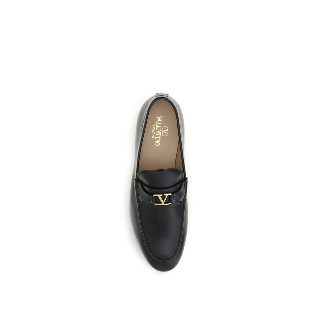 Valentino Garavani Black Napa Leather Slip-On Loafers