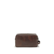 Brunello Cucinelli Brown Calf Leather Beauty Case