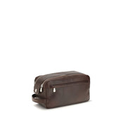 Brunello Cucinelli Brown Calf Leather Beauty Case