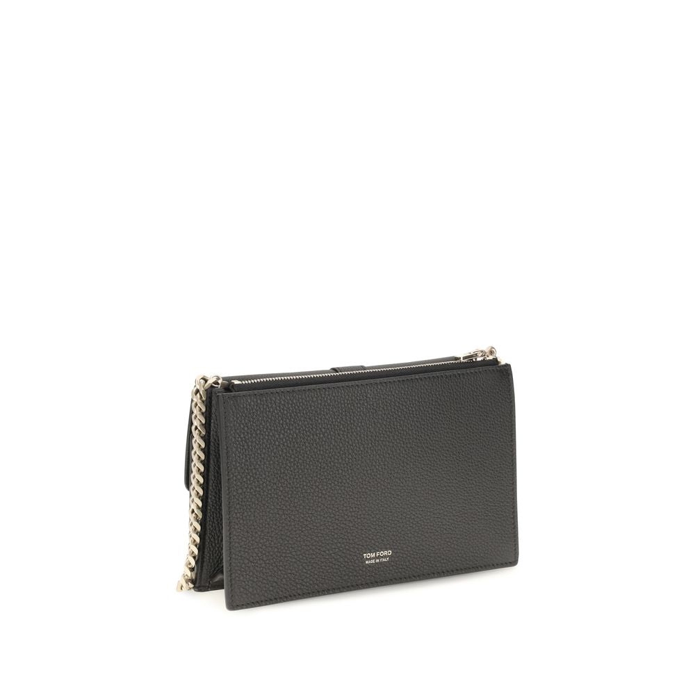 Tom Ford Black Calf Leather Shoulder Bag