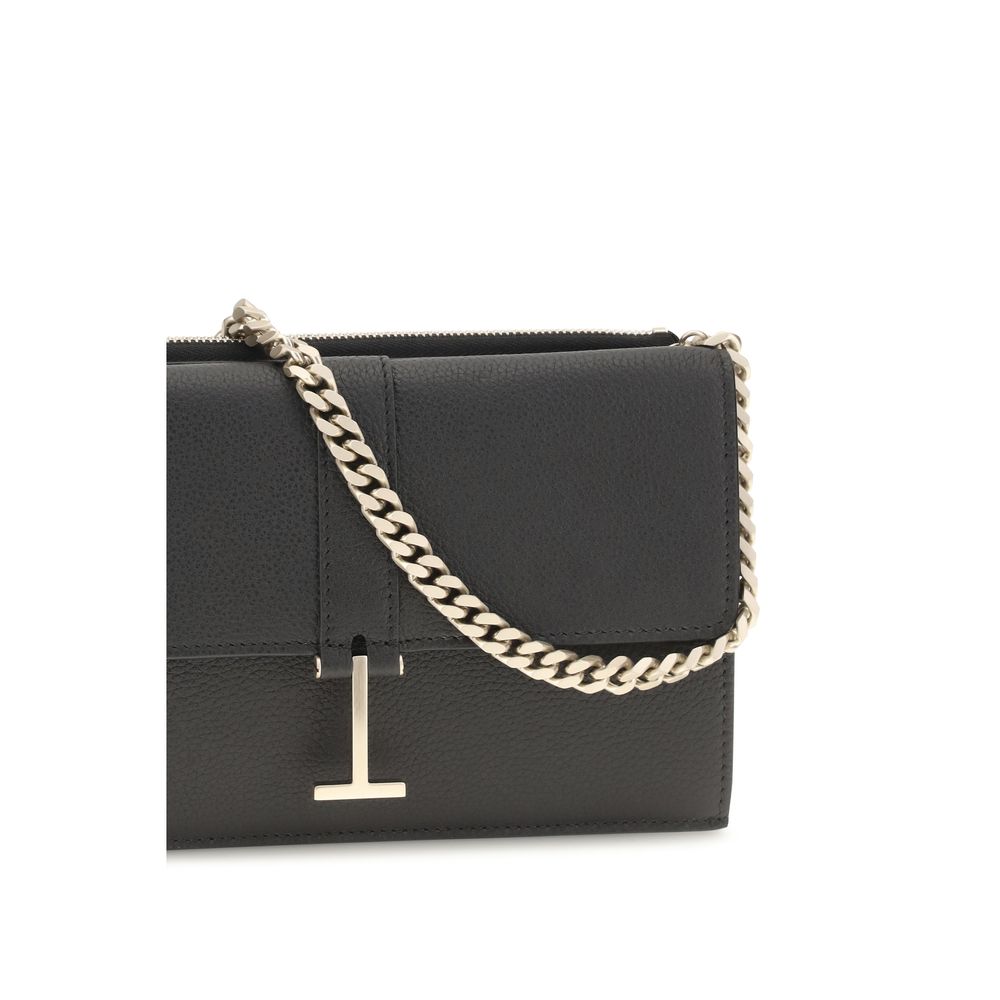 Tom Ford Black Calf Leather Shoulder Bag