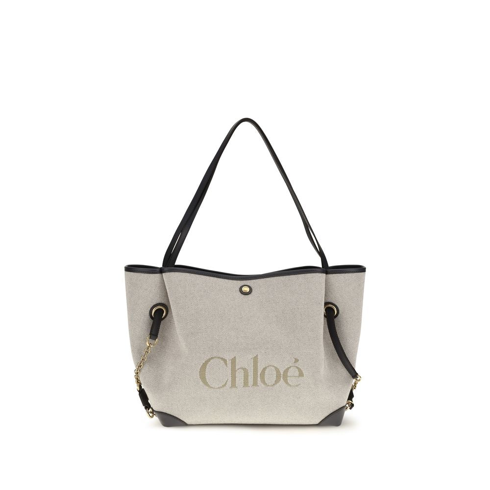 Chloé Gray Cotton Canvas Shoulder Bag