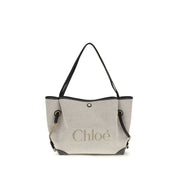 Chloé Gray Cotton Canvas Shoulder Bag