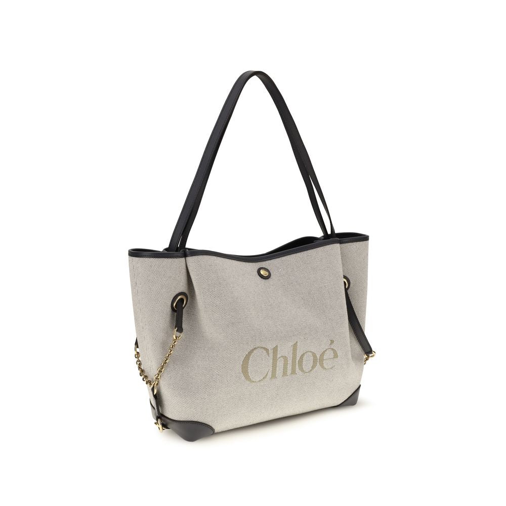 Chloé Gray Cotton Canvas Shoulder Bag