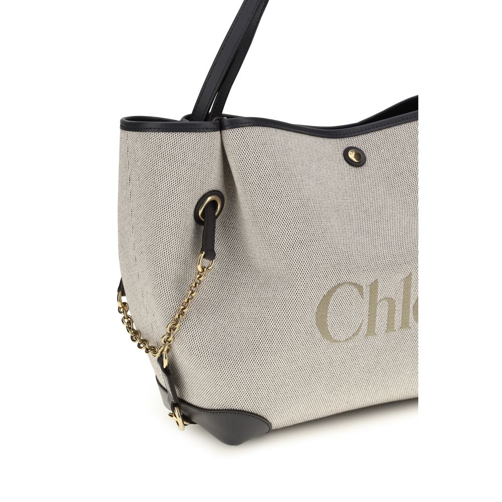 Chloé Gray Cotton Canvas Shoulder Bag