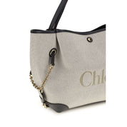 Chloé Gray Cotton Canvas Shoulder Bag