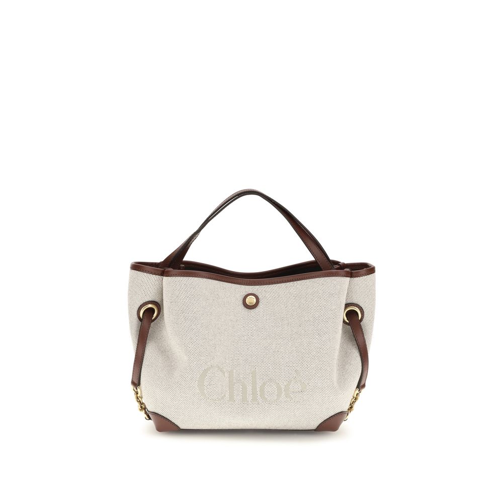 Chloé Beige Cotton Jacquard Canvas Handbag