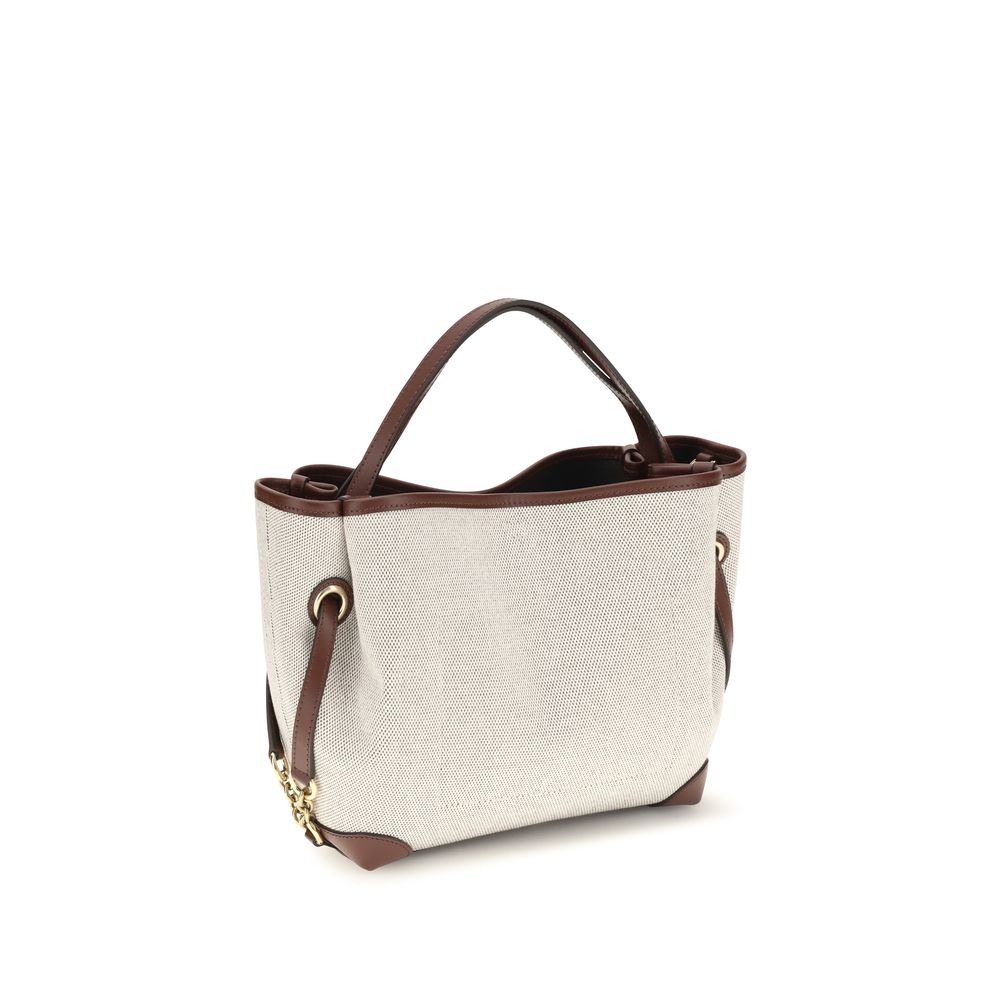 Chloé Beige Cotton Jacquard Canvas Handbag