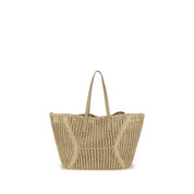 Brunello Cucinelli Beige Raffia Shoulder Bag
