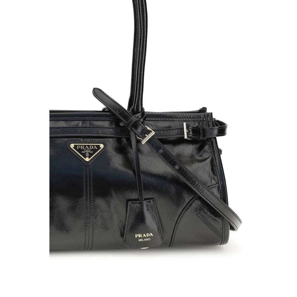 Prada Black Calf Leather Shoulder Bag
