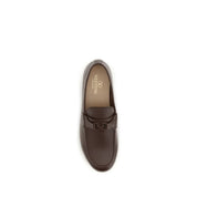 Valentino Garavani Brown Deer Leather Slip-On Loafers