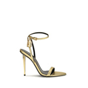 Tom Ford Gold Lambskin Stiletto Heel Sandals