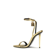 Tom Ford Gold Lambskin Stiletto Heel Sandals