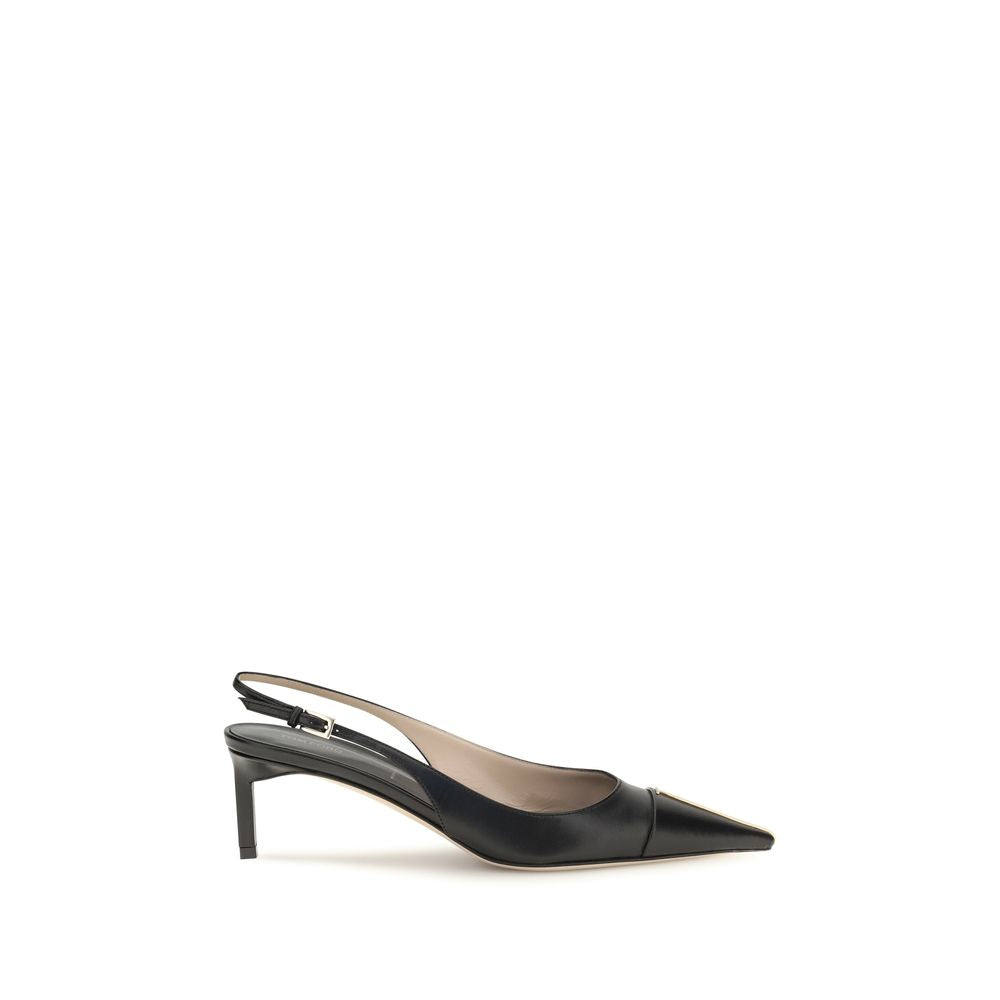 Tom Ford Black Calf Leather Slingback Pumps