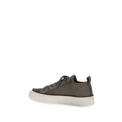 Brunello Cucinelli Brown Cotton Suede Low Top Sneakers