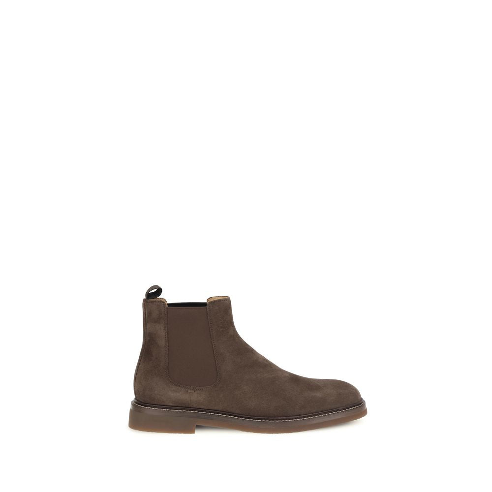 Brunello Cucinelli Brown Calf Leather Chelsea Boots