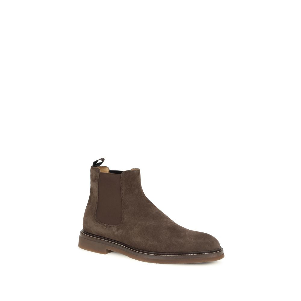 Brunello Cucinelli Brown Calf Leather Chelsea Boots