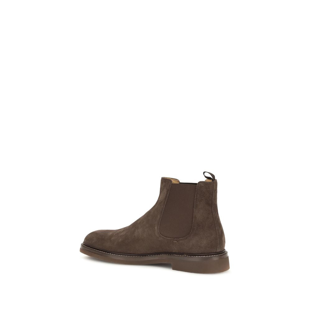 Brunello Cucinelli Brown Calf Leather Chelsea Boots