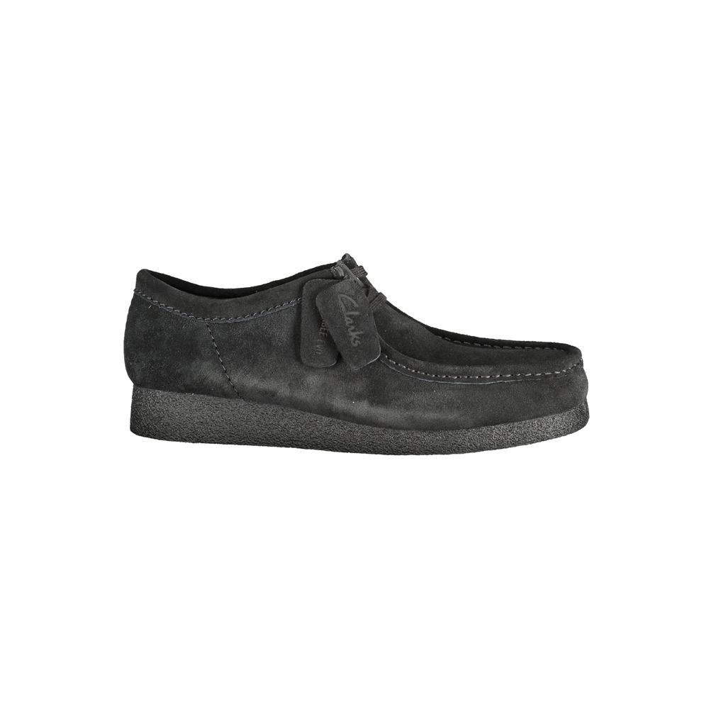 Clarks Black Leather Suede Sneakers