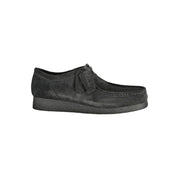 Clarks Black Leather Suede Sneakers