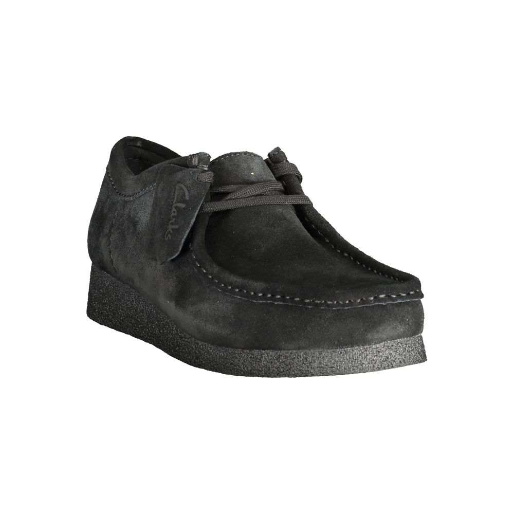 Clarks Black Leather Suede Sneakers