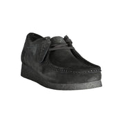 Clarks Black Leather Suede Sneakers
