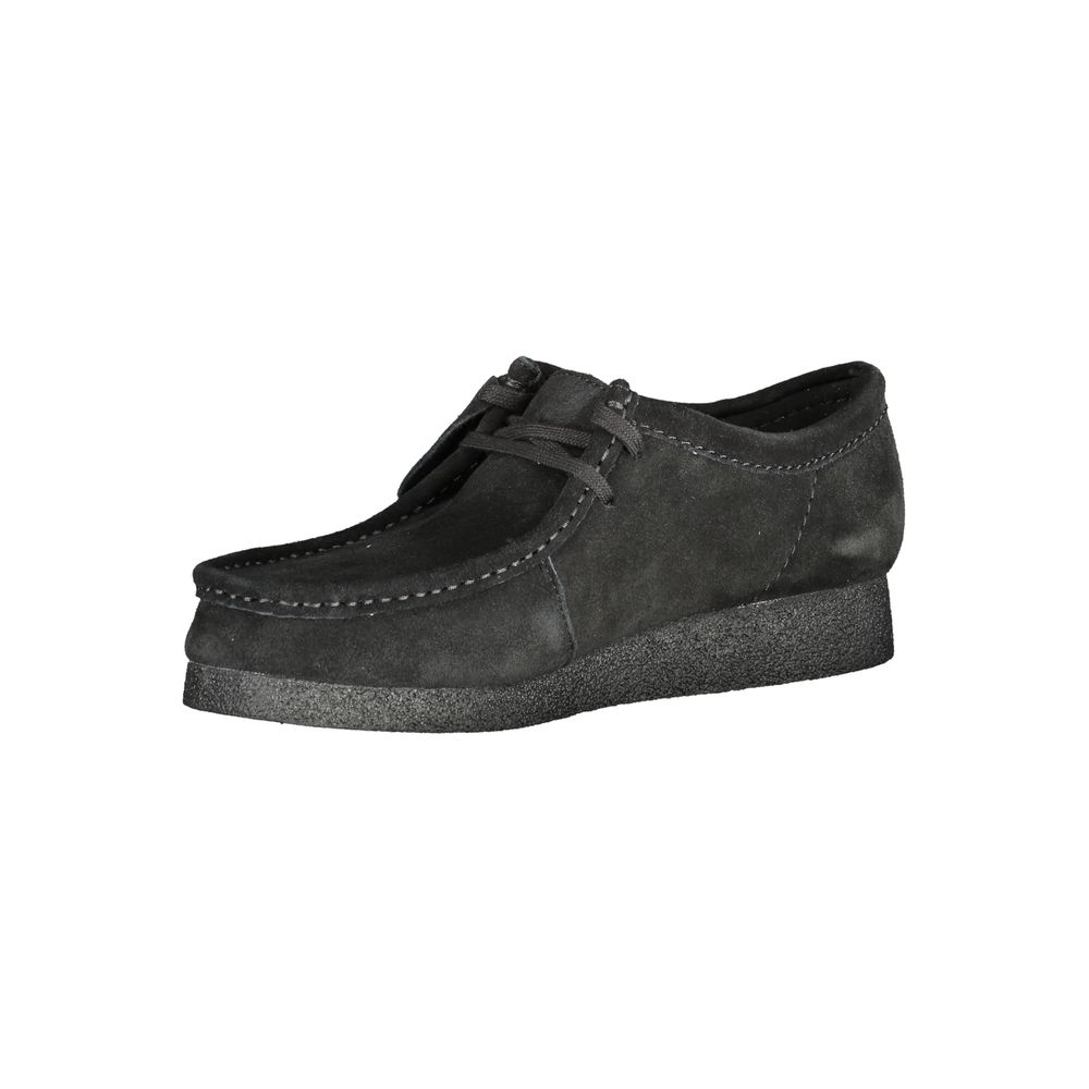 Clarks Black Leather Suede Sneakers