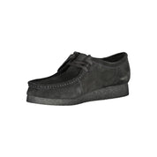 Clarks Black Leather Suede Sneakers