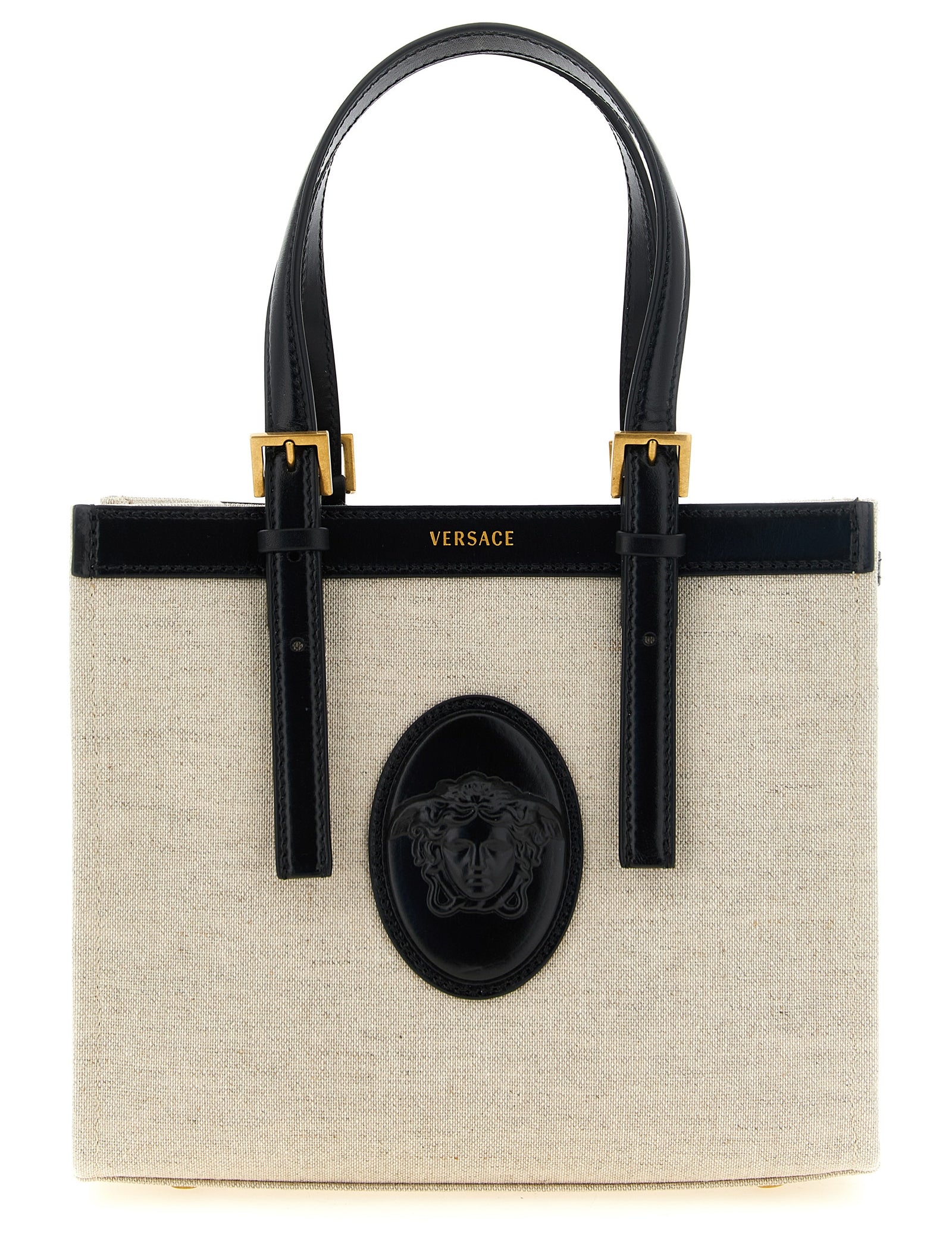 Versace Beige Linen Mini Shopping Bag
