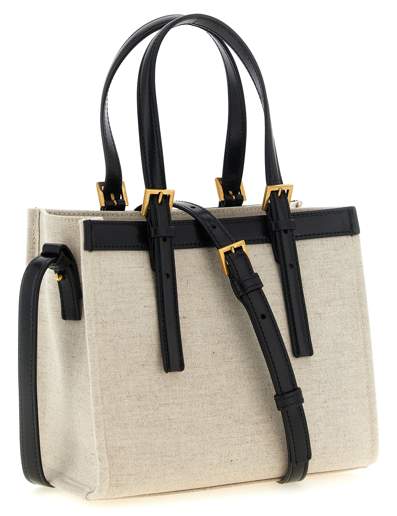 Versace Beige Linen Mini Shopping Bag
