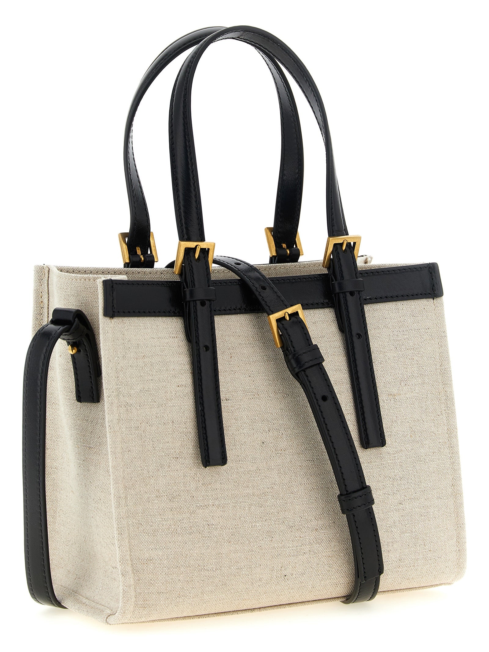 Versace Beige Linen Mini Shopping Bag