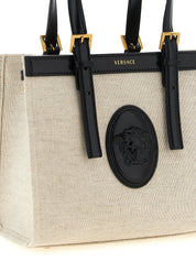 Versace Beige Linen Mini Shopping Bag